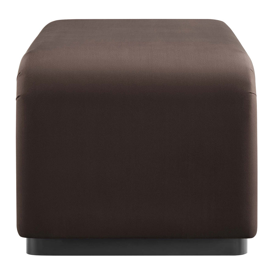 Benzoin Performance Velvet Waterfall Ottoman in Black Chocolate Brown