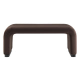 Benzoin Performance Velvet Waterfall Ottoman in Black Chocolate Brown