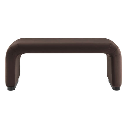 Koda Performance Velvet Waterfall Ottoman in Black Chocolate Brown