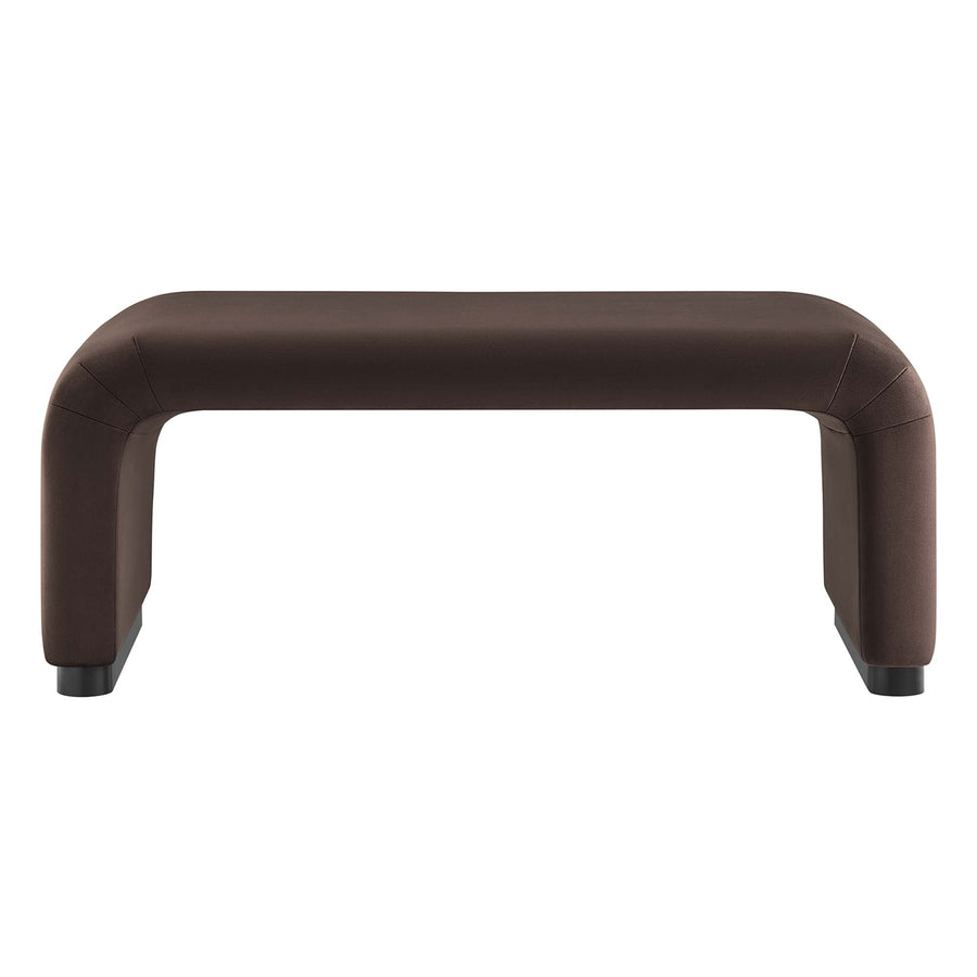 Benzoin Performance Velvet Waterfall Ottoman in Black Chocolate Brown