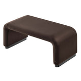 Benzoin Performance Velvet Waterfall Ottoman in Black Chocolate Brown