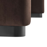 Benzoin Performance Velvet Waterfall Ottoman in Black Chocolate Brown