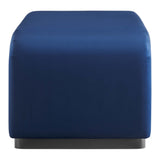 Benzoin Performance Velvet Waterfall Ottoman in Black Midnight Blue
