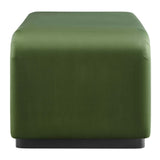 Benzoin Performance Velvet Waterfall Ottoman in Black Moss Green