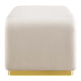 Benzoin Performance Velvet Waterfall Ottoman in Brass Almond