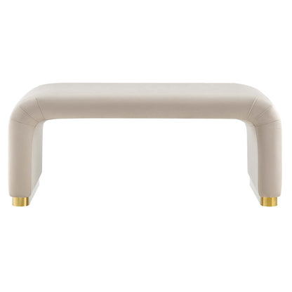 Koda Performance Velvet Waterfall Ottoman by Furniture For America