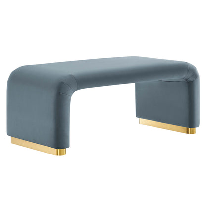 Koda Performance Velvet Waterfall Ottoman by Furniture For America
