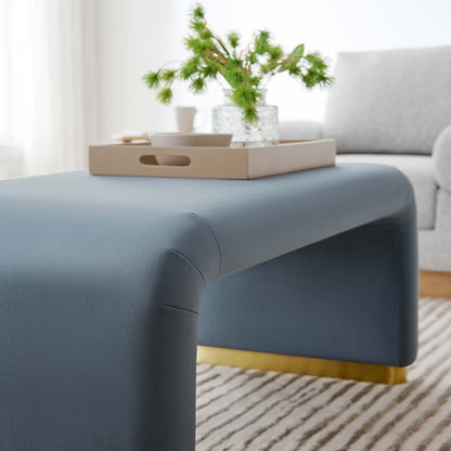 Koda Performance Velvet Waterfall Ottoman by Furniture For America
