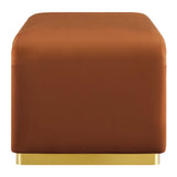 Benzoin Performance Velvet Waterfall Ottoman in Brass Rust