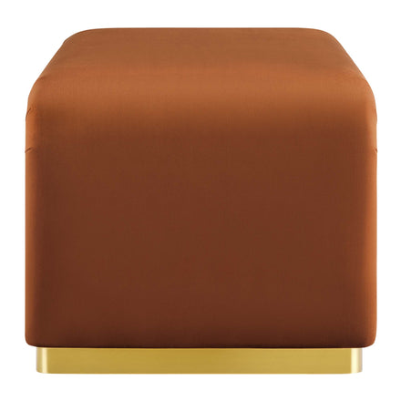 Koda Performance Velvet Waterfall Ottoman in Brass Rust