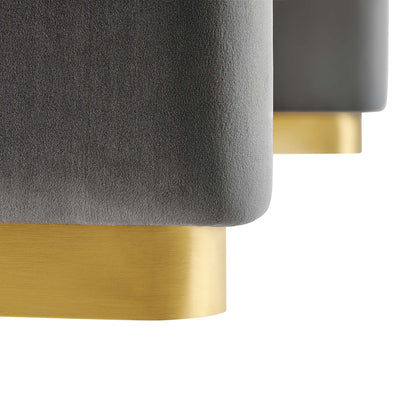 Koda Performance Velvet Waterfall Ottoman by Furniture For America