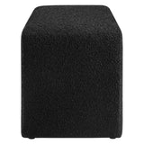Talia Boucle Fabric Waterfall Long Bench in Black