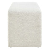 Talia Boucle Fabric Waterfall Long Bench in Ivory
