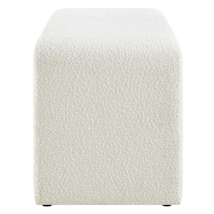 Talia Boucle Fabric Waterfall Long Bench in Ivory