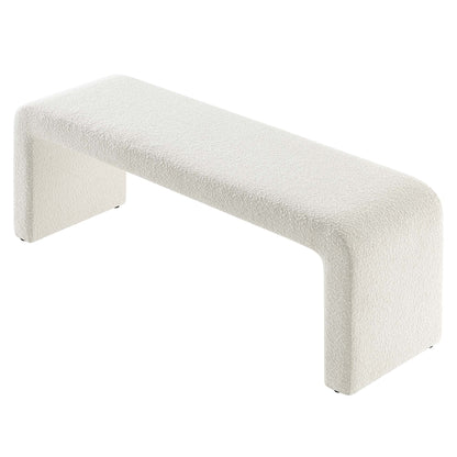 Simba Boucle Fabric Waterfall Long Bench by Furniture For America