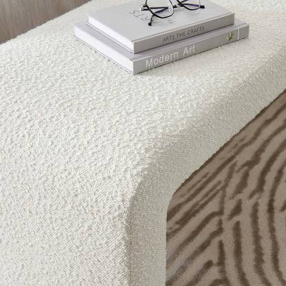 Simba Boucle Fabric Waterfall Long Bench by Furniture For America
