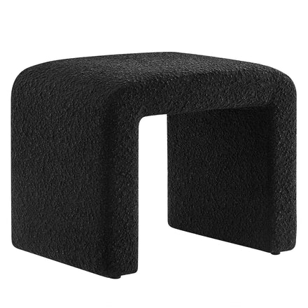 Simba Boucle Fabric Waterfall Stool in Black