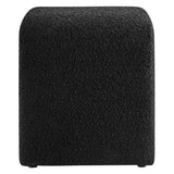 Talia Boucle Fabric Waterfall Stool in Black