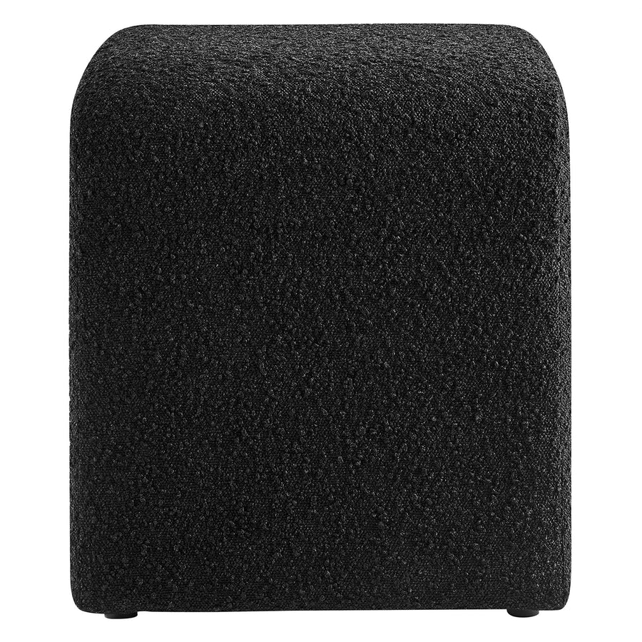 Talia Boucle Fabric Waterfall Stool in Black