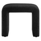 Talia Boucle Fabric Waterfall Stool in Black