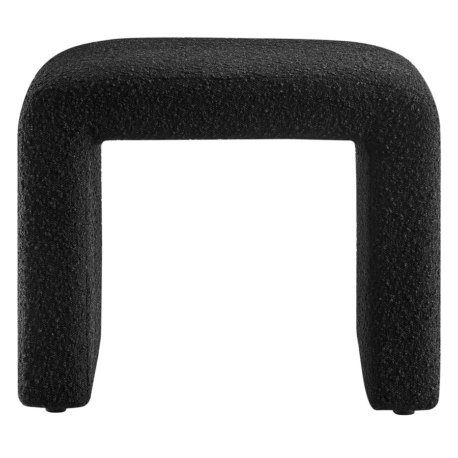 Talia Boucle Fabric Waterfall Stool in Black