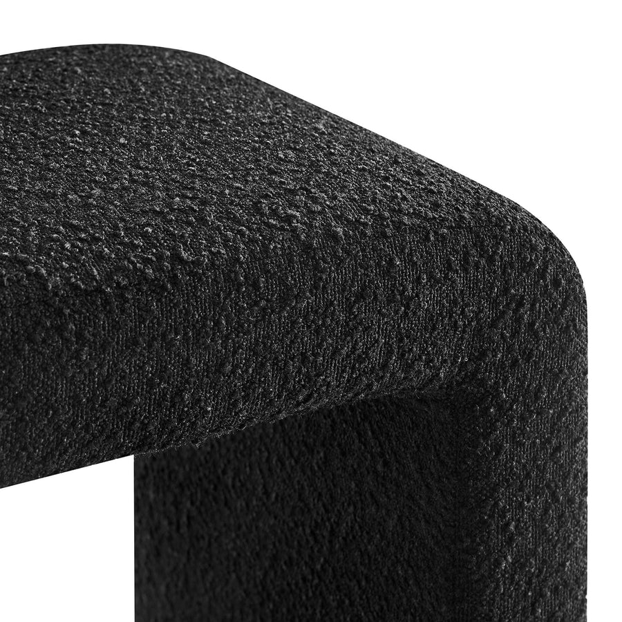 Talia Boucle Fabric Waterfall Stool in Black