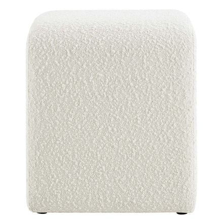 Simba Boucle Fabric Waterfall Stool in Ivory