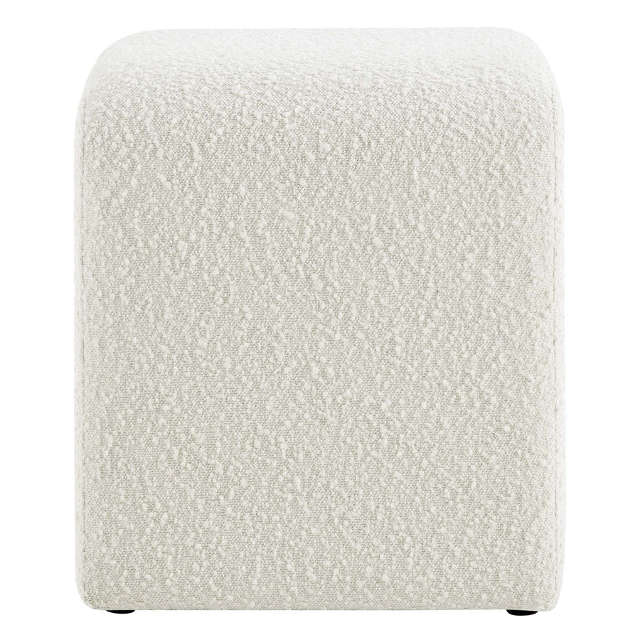 Talia Boucle Fabric Waterfall Stool in Ivory