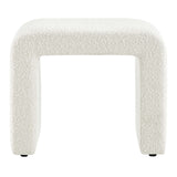 Talia Boucle Fabric Waterfall Stool in Ivory
