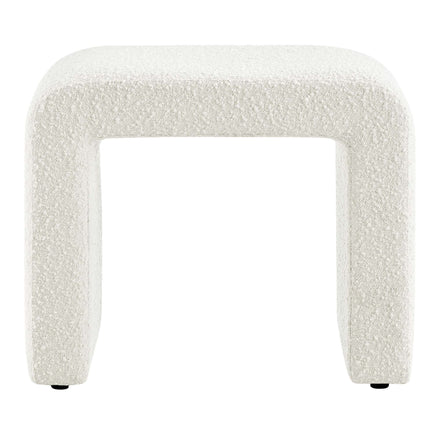 Simba Boucle Fabric Waterfall Stool in Ivory