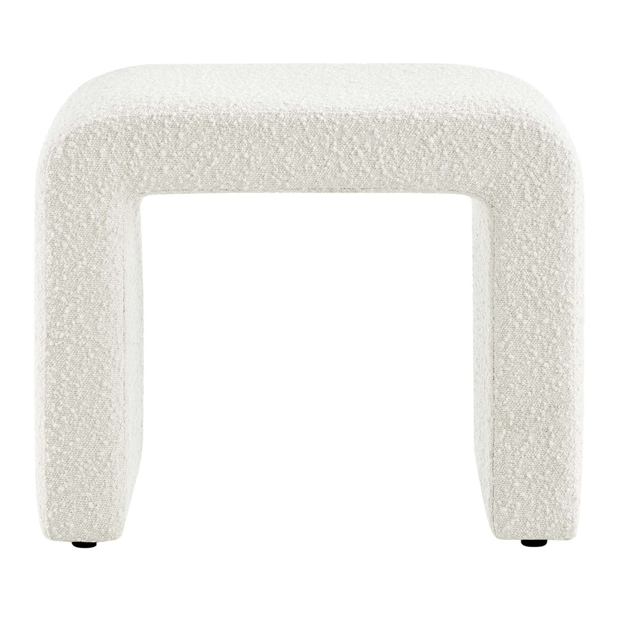 Talia Boucle Fabric Waterfall Stool in Ivory