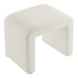 Talia Boucle Fabric Waterfall Stool in Ivory