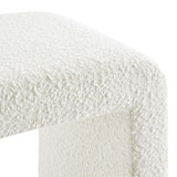 Talia Boucle Fabric Waterfall Stool in Ivory