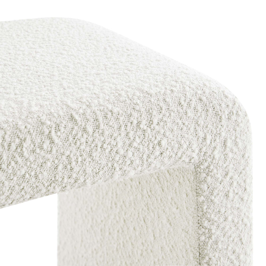 Talia Boucle Fabric Waterfall Stool in Ivory
