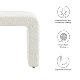 Talia Boucle Fabric Waterfall Stool in Ivory