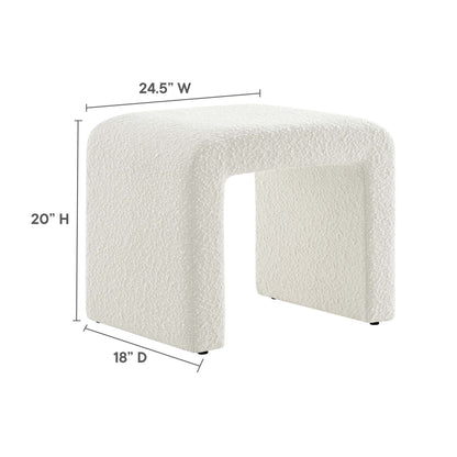 Simba Boucle Fabric Waterfall Stool by Furniture For America