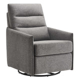 Greta Upholstered Fabric Lounge Chair in Light Gray