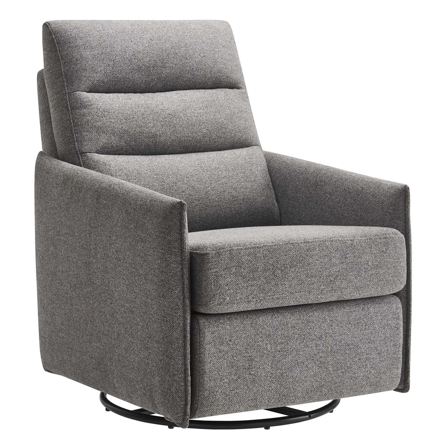 Greta Upholstered Fabric Lounge Chair in Light Gray