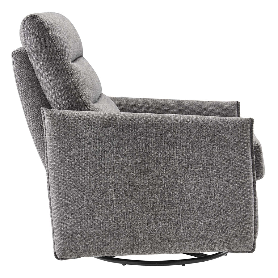 Greta Upholstered Fabric Lounge Chair in Light Gray