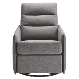 Greta Upholstered Fabric Lounge Chair in Light Gray