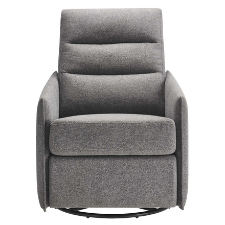 Etta Upholstered Fabric Lounge Chair in Light Gray