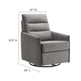 Greta Upholstered Fabric Lounge Chair in Light Gray
