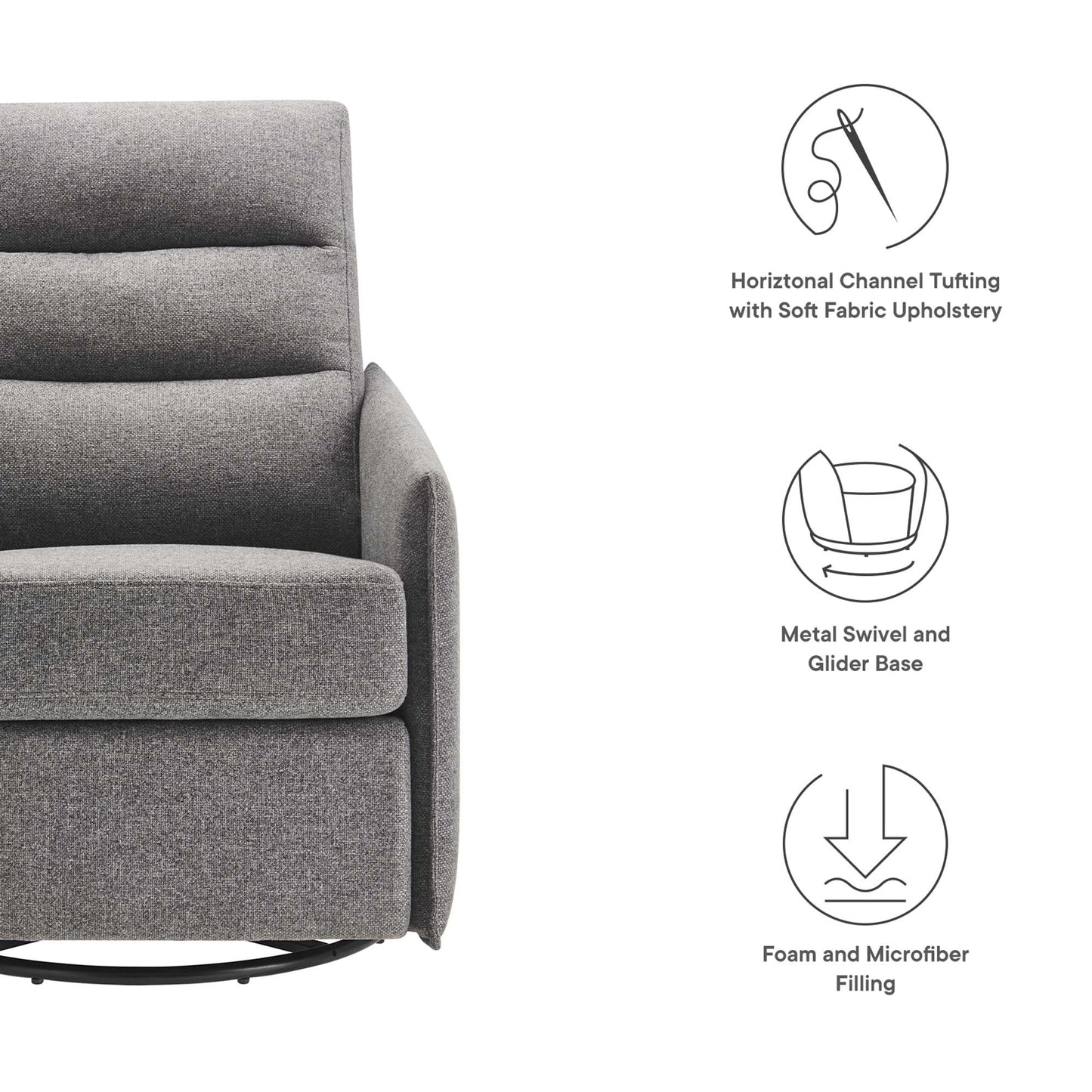 Etta Upholstered Fabric Lounge Chair by Furniture for America