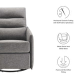 Greta Upholstered Fabric Lounge Chair in Light Gray