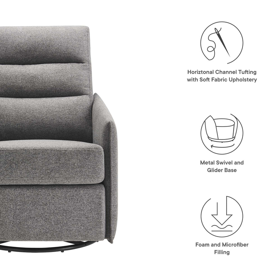 Greta Upholstered Fabric Lounge Chair in Light Gray