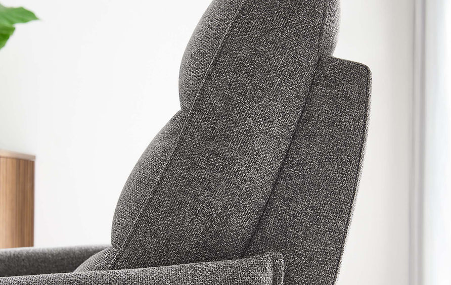 Greta Upholstered Fabric Lounge Chair in Light Gray
