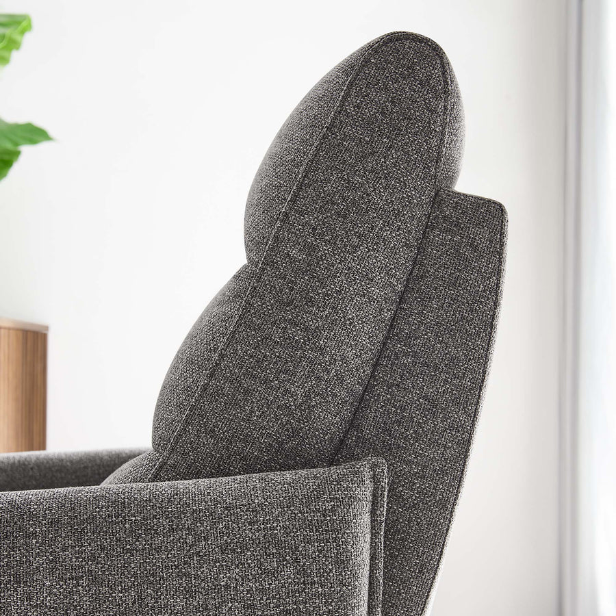 Greta Upholstered Fabric Lounge Chair in Light Gray