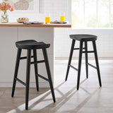 Oona Backless Wood Counter Stools Set of 2 in Black
