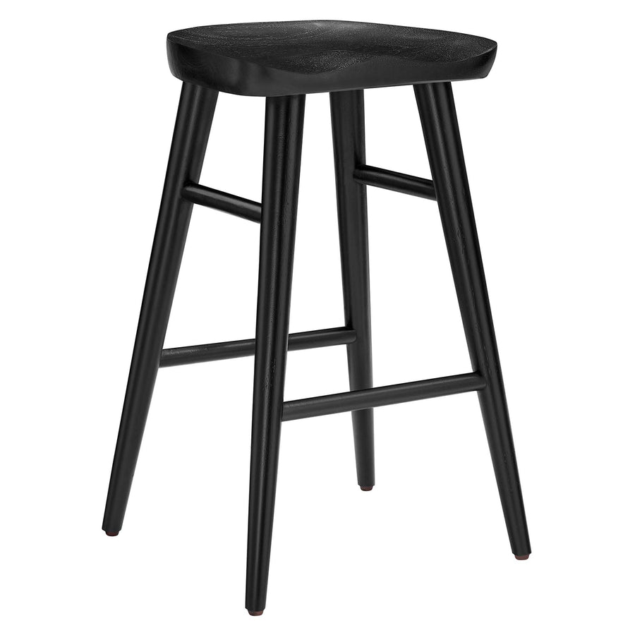 Oona Backless Wood Counter Stools Set of 2 in Black