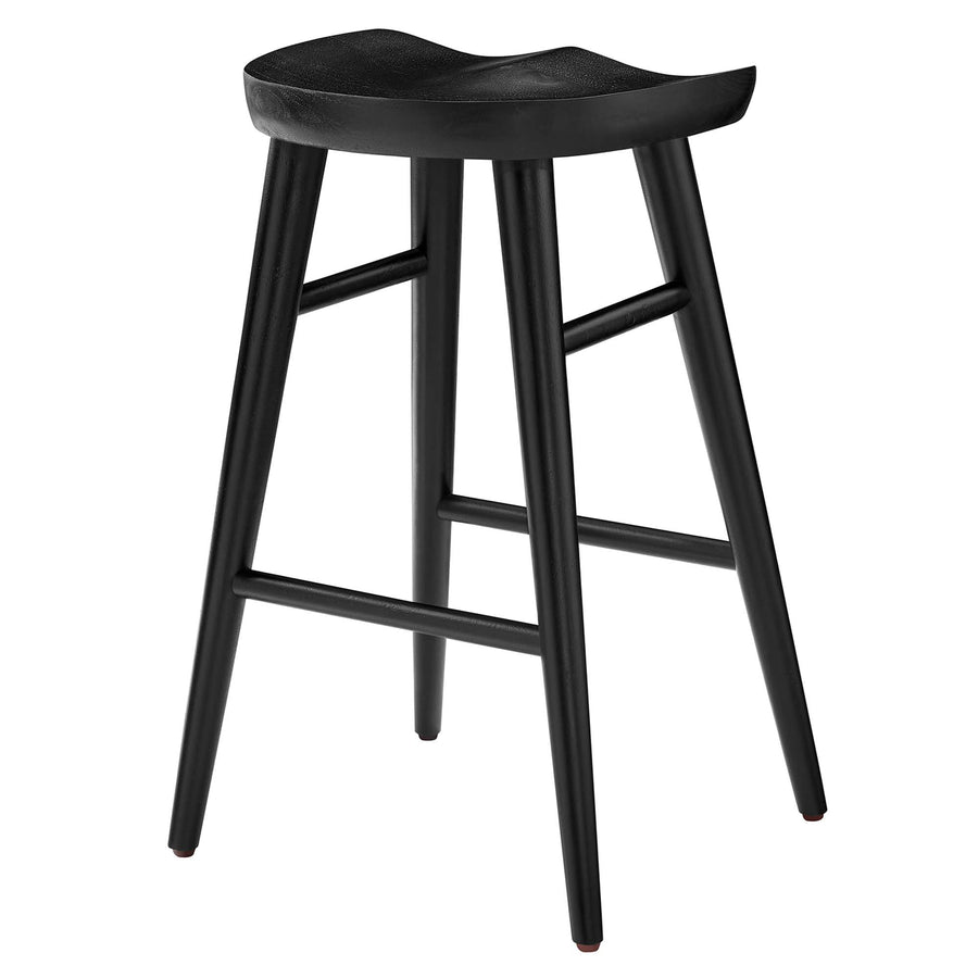 Oona Backless Wood Counter Stools Set of 2 in Black